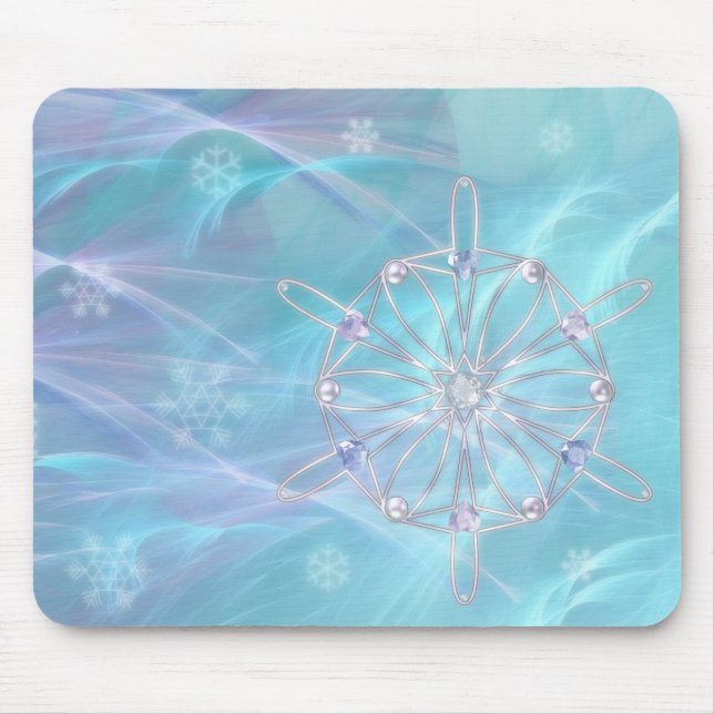 Tapis De Souris Valse des flocons de neige Mousepad (Devant)