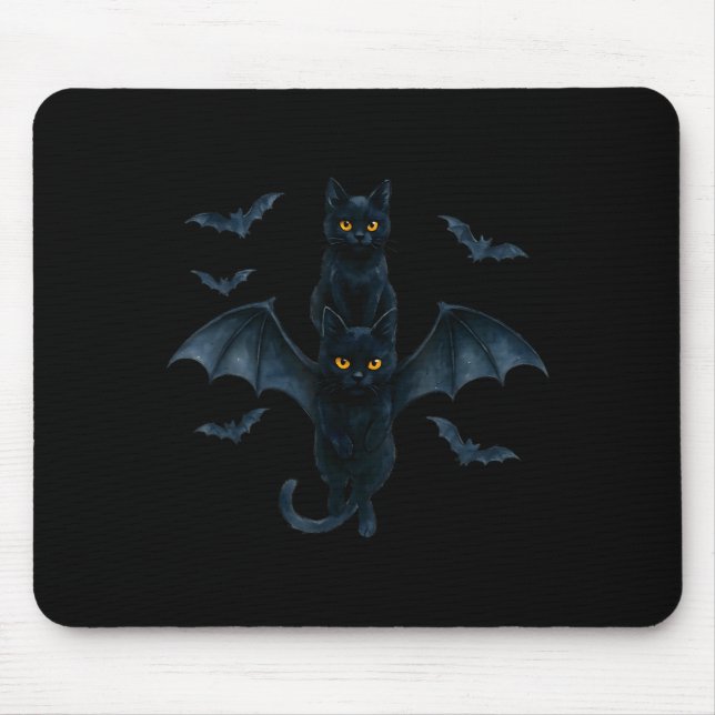 Tapis De Souris Vamre Cat With Bat Wings _ Cute Soky Halloween Des (Devant)