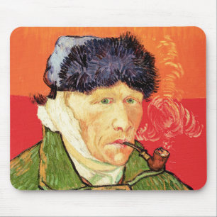 Tapis De Souris Van Gogh - Autoportrait avec l'oreille bandée et p