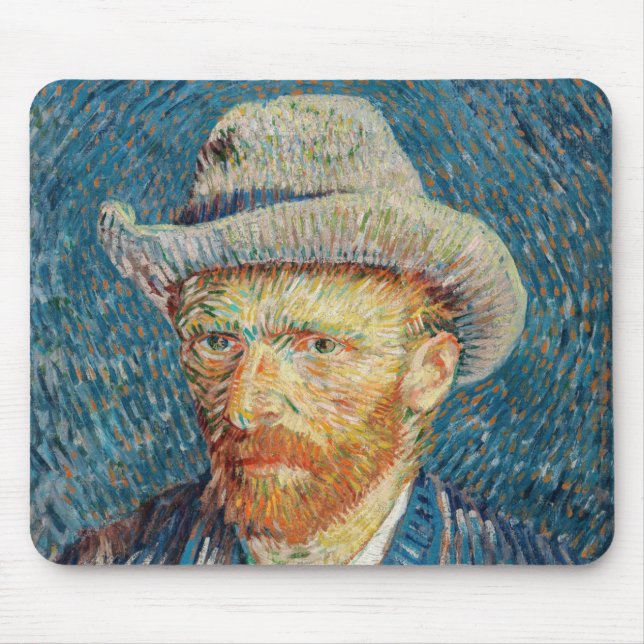 Tapis De Souris Van Gogh - Autoportrait avec un Casquette gris (Devant)