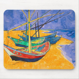 Tapis De Souris Van Gogh Bateaux Plage impressionniste