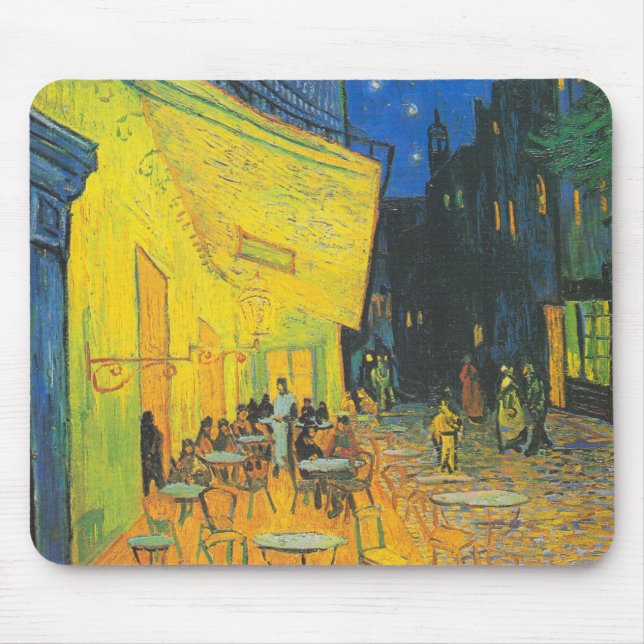Tapis De Souris Van Gogh Café Terrasse Rue Française Scène (Devant)