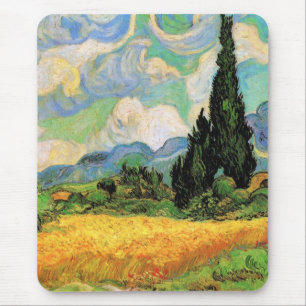 Tapis De Souris Van Gogh Champ de blé w Cyprès à Haute Galline