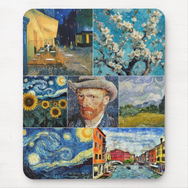 Tapis De Souris Van Gogh Fine Art Collage (Devant)