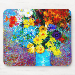 Tapis De Souris Van Gogh Flowers dans un Vase Bleu