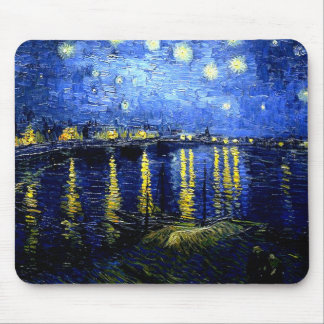 Tapis De Souris Van Gogh - Nuit étoilée sur le Rhône