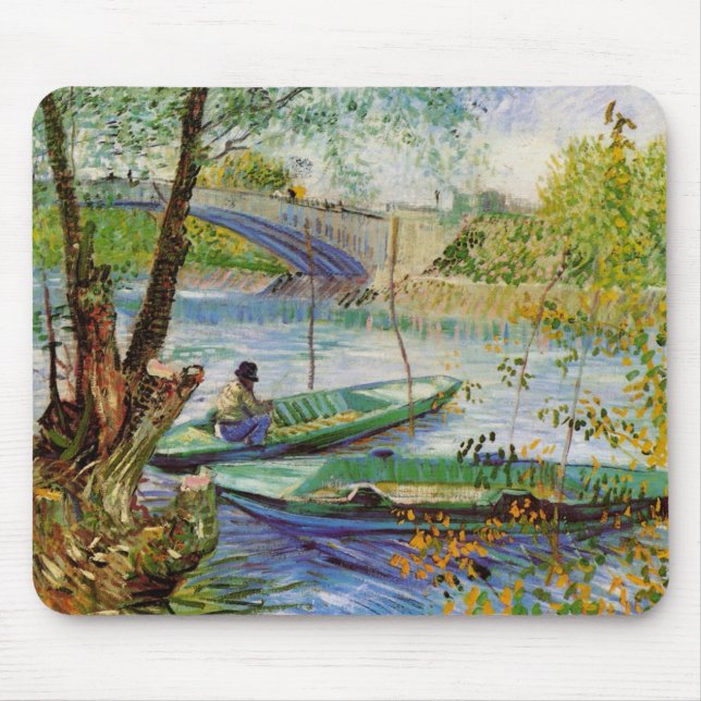 Tapis De Souris Van Gogh Pêche au printemps, Pont de Clichy (Devant)