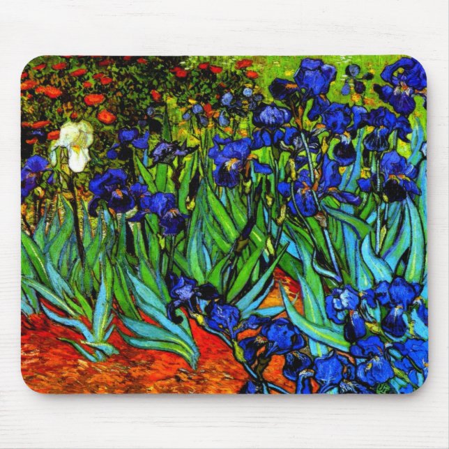 Tapis De Souris Van Gogh peinture, Irises, (Devant)