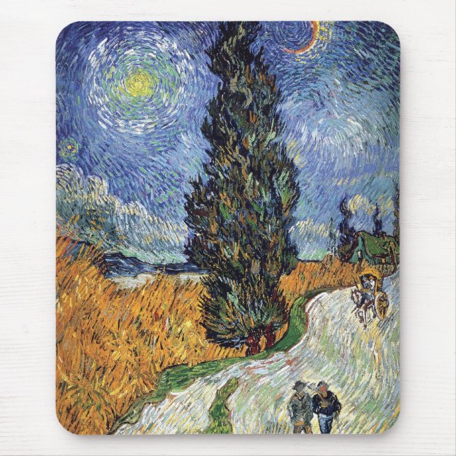 Tapis De Souris Van Gogh - Route aux cyprès (Devant)
