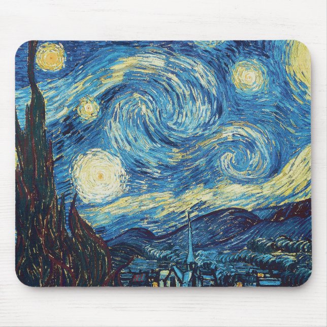 Tapis De Souris Van Gogh Starry Classic Nuit Impressionnisme Art (Devant)