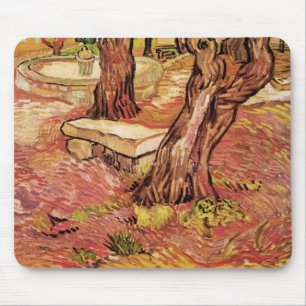 Tapis De Souris Van Gogh Stone Bench in Garden, St Paul Hospital