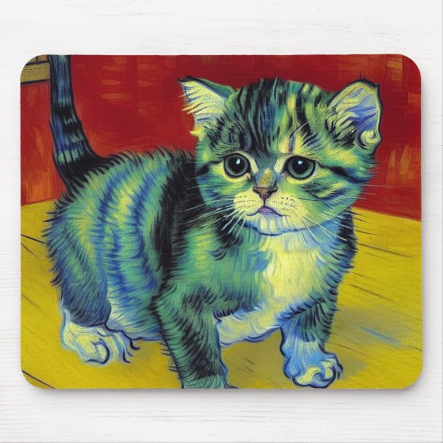 Tapis De Souris Van Gogh Tabby Cat (Devant)