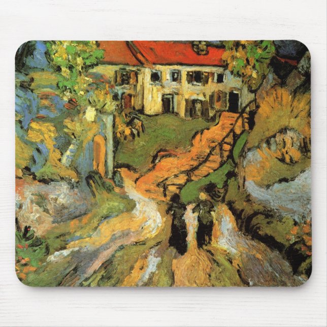 Tapis De Souris Van Gogh Village Street et Steps Auvers, Figures (Devant)