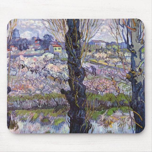 Tapis De Souris Van Gogh Vue Arles Jardin Fleuri (Devant)