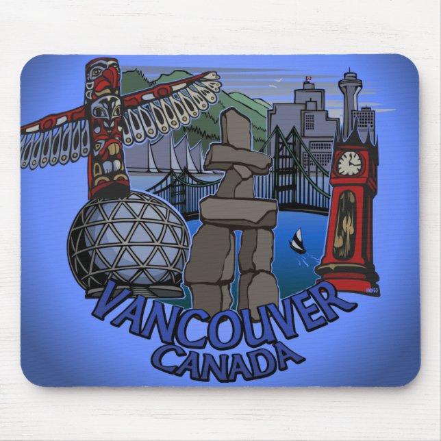 Tapis De Souris Vancouver Canada Souvenir Mousepad Cadeaux embléma (Devant)