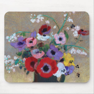 Tapis De Souris Vase aux fleurs mixtes, Redon