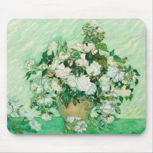 Tapis De Souris Vase aux roses roses, Vincent Van Gogh