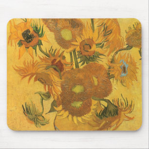 Tapis De Souris Vase avec 15 tournesols par Vincent van Gogh
