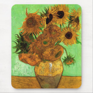 Tapis De Souris Vase avec douze tournesols par Vincent van Gogh