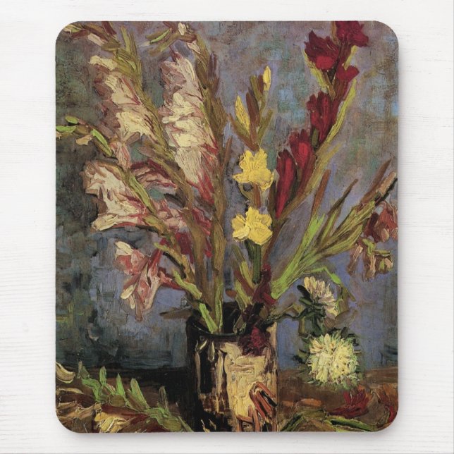 Tapis De Souris Vase avec Gladioli par Vincent van Gogh (Devant)