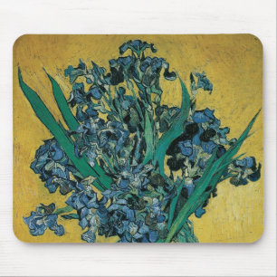 Tapis De Souris Vase avec Irises par Vincent van Gogh, Art Vintage