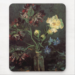 Tapis De Souris Vase avec Myosotis et Pivoines de Vincent van Gogh