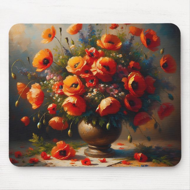 Tapis De Souris Vase de Red Poppies (Devant)