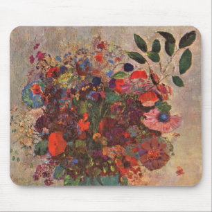 Tapis De Souris Vase turque par Odilon Redon, Fleurs Vintages Art