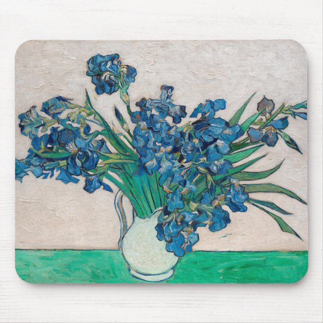 Tapis De Souris Vase with Irises, Van Gogh (Devant)