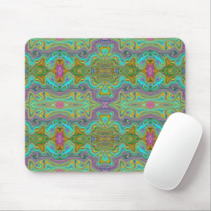 Tapis De Souris Vave Aqua Blue et Orange Trippy Motif