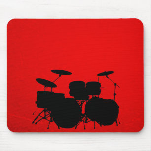 Tapis De Souris Vecteur de tambour rouge