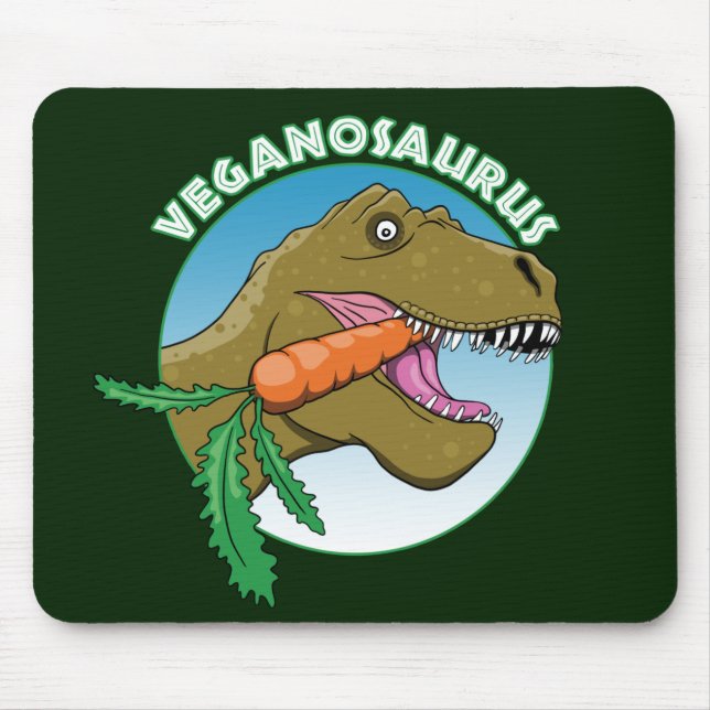 Tapis De Souris Vegan T-Rex - Humour du véganisme (Devant)