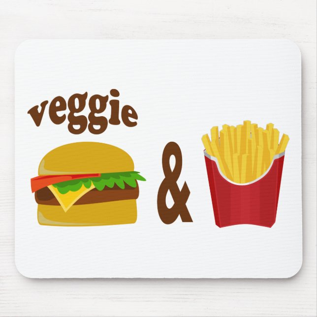 Tapis De Souris Veggie Burger et Fries (Devant)