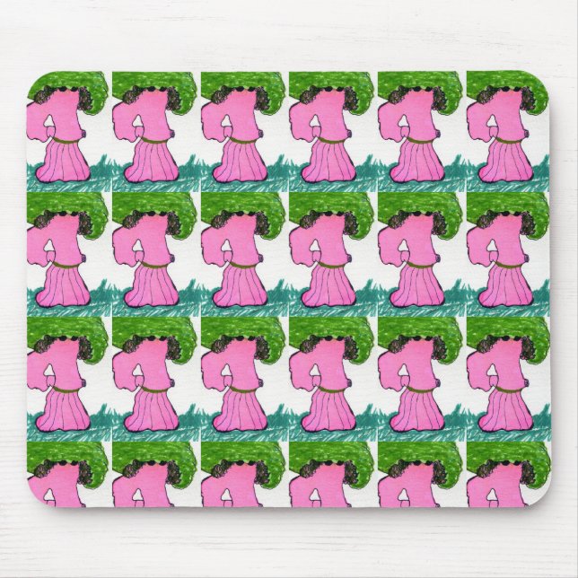 Tapis De Souris "Veggie Stroal Dance" Carrelé Abstrait Mousepad (Devant)