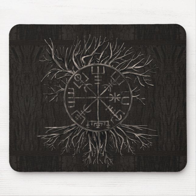 Tapis De Souris Vegvisir et arbre de la vie Yggdrasil (Devant)