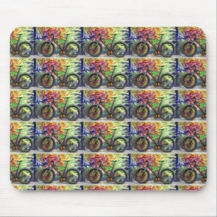 Tapis De Souris Vélo à pneus surdimensionnés et flammes