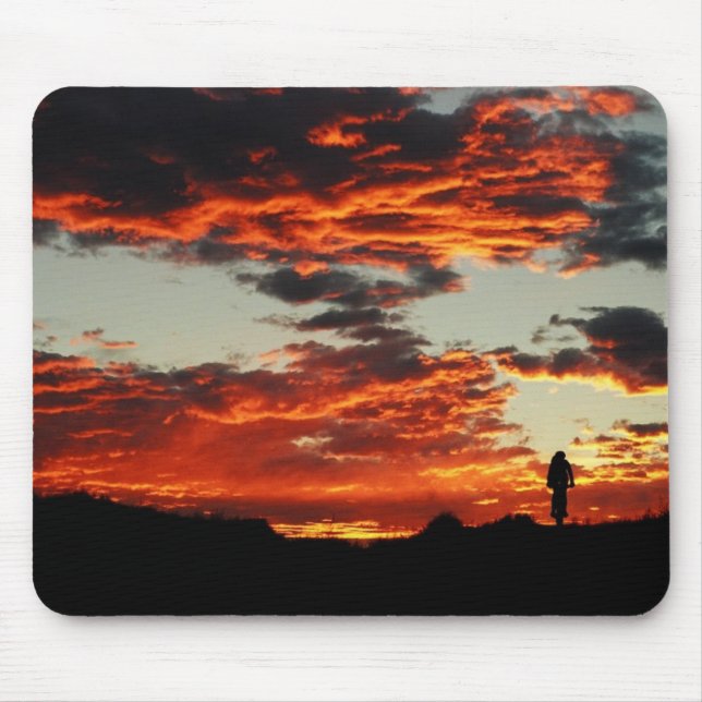 Tapis De Souris Vélo de coucher du soleil (Devant)