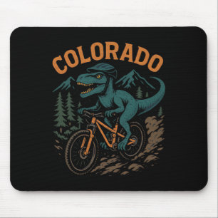 Tapis De Souris Vélo de montagne Colorado T-rex dinosaure drôle de