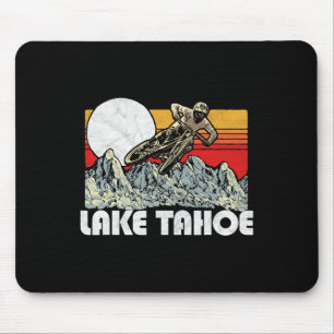 Tapis De Souris Vélo de montagne Lake Tahoe ambiance rétro vintage