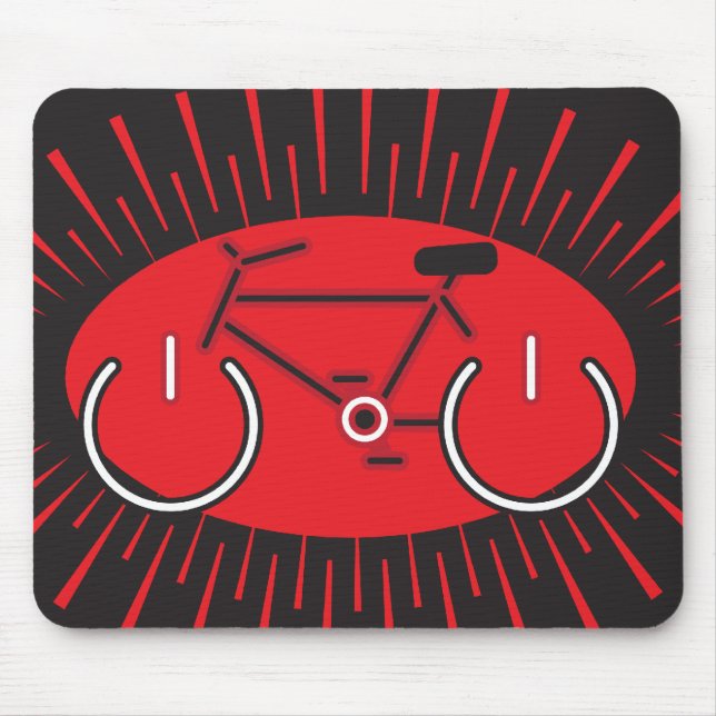 Tapis De Souris Vélo de puissance rouge et noire (Devant)