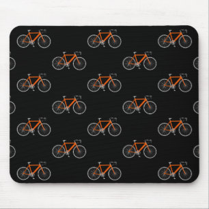 Tapis De Souris vélo orange sur noir