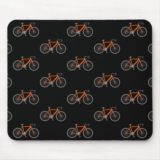 Tapis De Souris vélo orange sur noir (Devant)