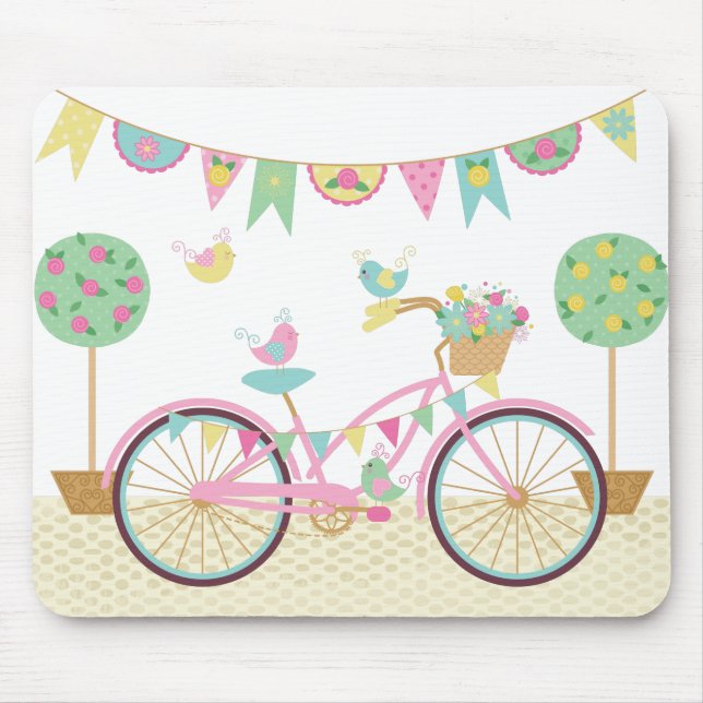 Tapis De Souris Vélo rose mignon (Devant)
