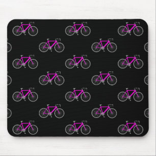 Tapis De Souris vélo rose sur noir