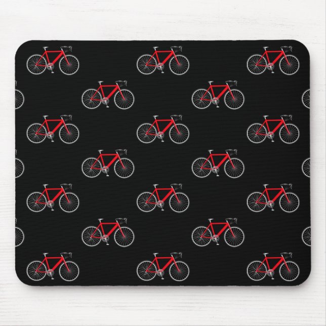 Tapis De Souris vélo rouge sur noir (Devant)