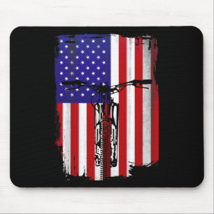 Tapis De Souris Vélo tout terrain Drapeau américain Cyclisme Drape