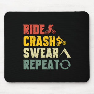 Tapis De Souris Vélo tout terrain drôle de trajet crash jurer répé