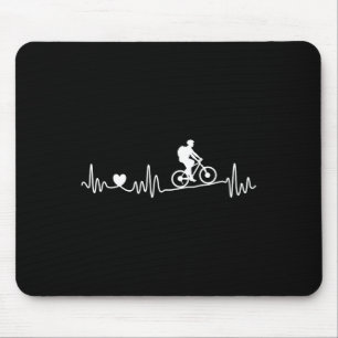 Tapis De Souris Vélo tout terrain Mtb Battement de coeur J'adore l
