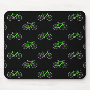 Tapis De Souris vélo vert sur noir