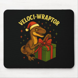 Tapis De Souris Velociraptor de Noël drôle de jeu de mots Veloci-w